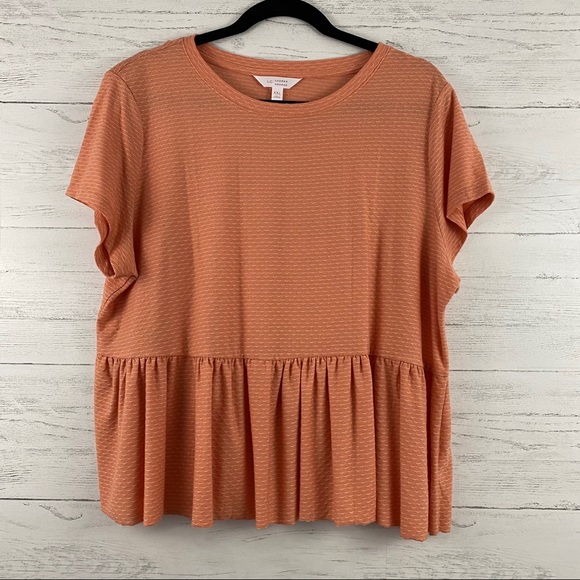LC Lauren Conrad Tops - LC Lauren Conrad Orange Short Sleeve Peplum Top